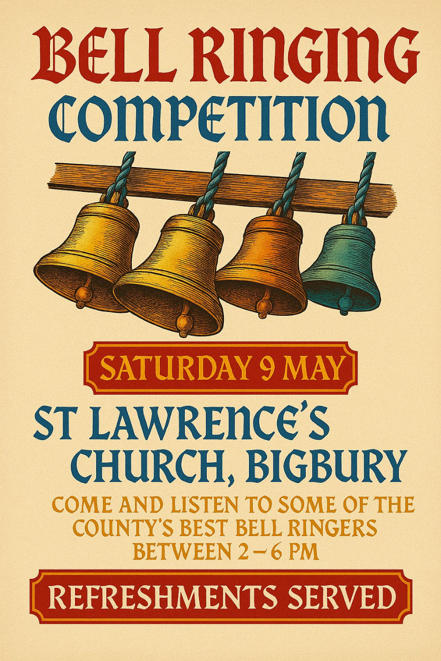 Bell ringing competition poster